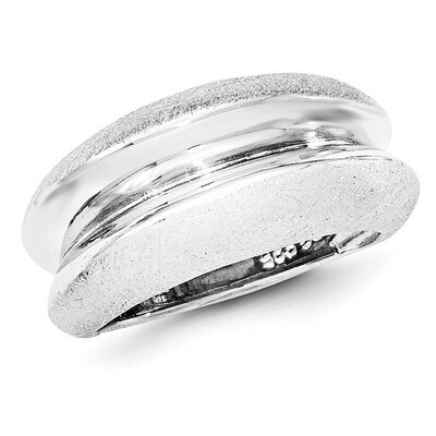 Polished &amp; Satin Ring Sterling Silver QR6144-6