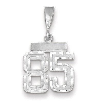 Number 85 Charm Small Diamond -cut 14k white Gold WSN85, MPN: WSN85, 883957114705