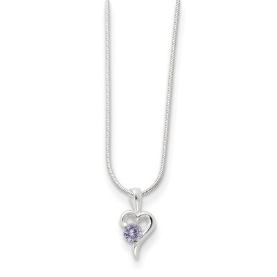 18 Inch Purple Diamond Pendant Sterling Silver QH654-18, MPN: QH654-18, 883957955100