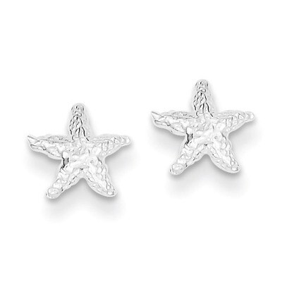 Starfish Mini Earrings Sterling Silver QE98, MPN: QE98, 883957941301