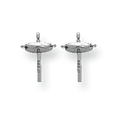 Small Guardian Back and Straight Trigger Post Earring Setting Platinum PL662, MPN: PL662,