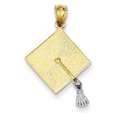 3-D Graduation Cap with Moveable Tassel Pendant 14k Two-tone Gold C4019, MPN: C4019, 883957860190