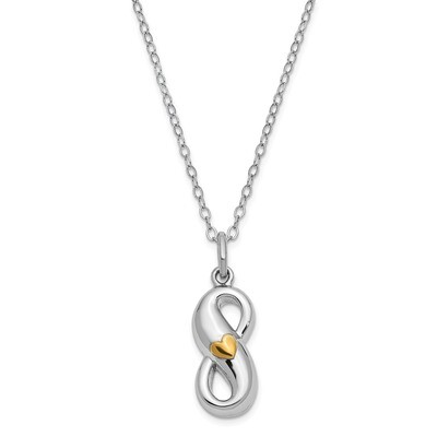 Gold-tone Infinite Love Ash Holder 18 Inch Necklace Sterling Silver QSX696, MPN: QSX696, 8867740819…