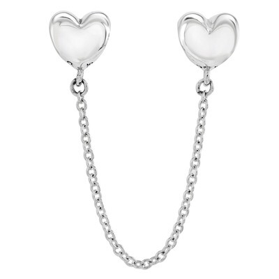 Polished Hearts Safety Chain - Sterling Silver QRS3437, MPN: QRS3437, 886774963297