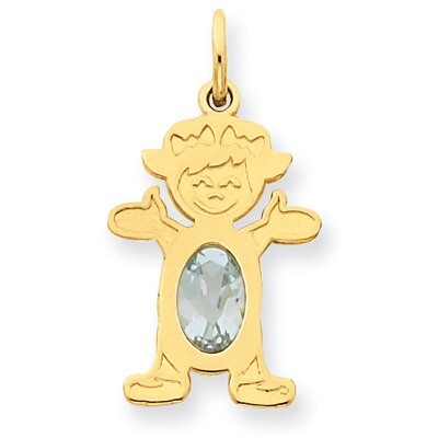Girl 6x4 Oval Genuine Aquamarine-March 14k Gold XCK14, MPN: XCK14, 883957294759