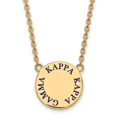 Kappa Kappa Gamma Small Enameled Pendant with 18 Inch Chain Gold-plated Silver GP015KKG-18, MPN: GP…