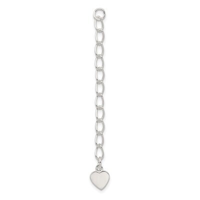 Chain Extender with Heart Sterling Silver Polished SS5013, MPN: SS5013,