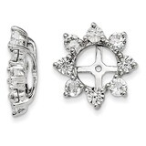 Diamond &amp; White Topaz Earring Jacket Sterling Silver Rhodium QJ115APR, MPN: QJ115APR, 886774283159