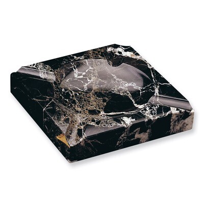 Black Solid Marble Square Cigar Ashtray GL8463, MPN: GL8463, 797140583035