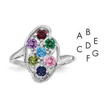 White Gold Synthetic Family jewelry Ring 10k Gold 1XMR3/7WSY, MPN: 1XMR3/7WSY,