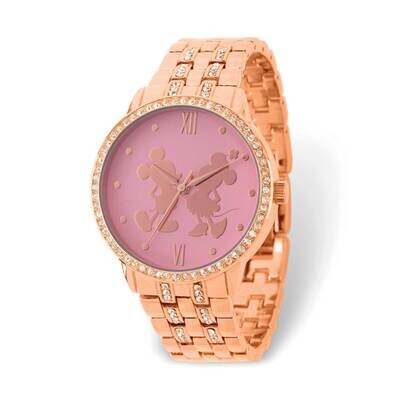 Disney Minnie/Mickey Mouse Crystal Bezel Rose-tone Adult Watch XWA6182, MPN: XWA6182, 842885110371