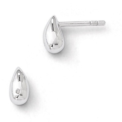 .01ct. Diamond Earrings Sterling Silver QW240, MPN: QW240, 883957314969