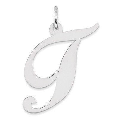 Script Initial T Charm Sterling Silver Fancy QC5090T, MPN: QC5090T, 883957501109