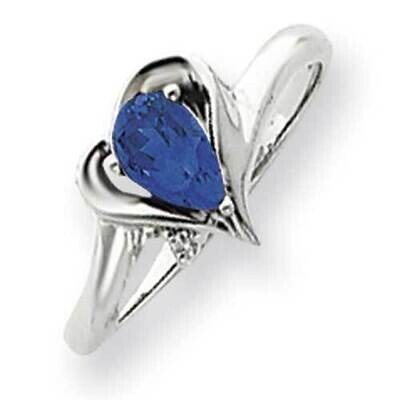 6x4mm Pear Sapphire Diamond Ring 14k White Gold Y4560S_AA, MPN: Y4560S_AA, 883957452999