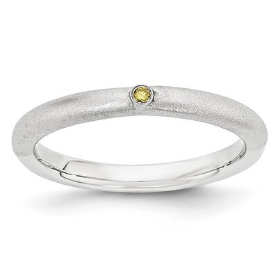 Yellow Diamond Ring Sterling Silver QSK1874, MPN: QSK1874, 886774377551