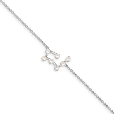 7 2-3mm Fwc Pearl Taurus with 1 Inch Extension Bracelet Sterling Silver Rhodium-plated QG5094-7, MP…