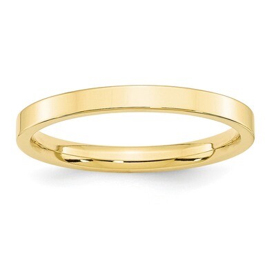 2.5mm Standard Flat Comfort Fit Band 10k Yellow Gold 1FLC025 Engravable, MPN: 1FLC025, 886774445113