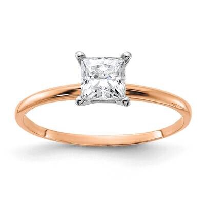 5/8ct. 4.5mm G H I True Light Princess Moissanite Solitaire Ring 14k Rose Gold RGSH13P-9MT, MPN: RG…