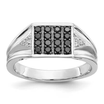 Black and White Diamond Mens Ring 14k White Gold RM5828-BK-050-WA, MPN: RM5828-BK-050-WA, 883957386…