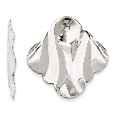 Hammered Fancy Earring Jackets 14k White Gold Polished H726J, MPN: H726J, 658226127010