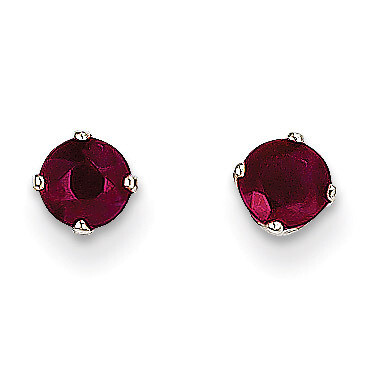 4mm Ruby Stud Earrings 14k White Gold XBE127, MPN: XBE127, 883957086484