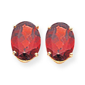 10x8mm Oval Garnet Earrings 14k Gold XE90GA, MPN: XE90GA, 883957339382