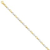 4.5mm Hand-Polished Fancy Link Chain 7 Inch 14k Two-Tone Gold LK305A-7, MPN: LK305A-7, 886774405407