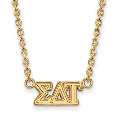 Sigma Delta Tau Medium Pendant with 18 Inch Chain Gold-plated Silver GP007SDT-18, MPN: GP007SDT-18,…