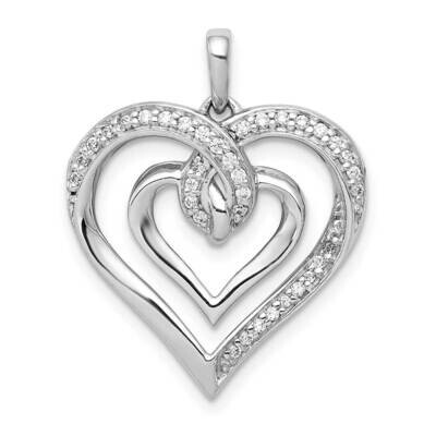 1/6Ct. Diamond Entwined Heart Pendant 14k White Gold PM4927-016-WA, MPN: PM4927-016-WA, 883957302621