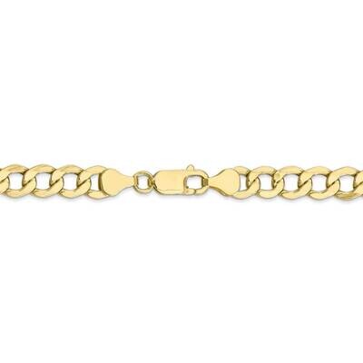 26 Inch 7.0mm Semi-Solid Curb Link Chain 10k Yellow Gold 10BC110-26, MPN: 10BC110-26, 886774564517