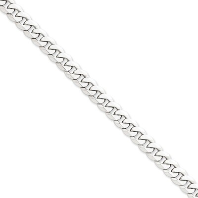 24 Inch 8mm Beveled Curb Chain 14k White Gold WFBU200-24, MPN: WFBU200-24, 886774561035