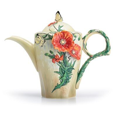 Franz Porcelain Van Gogh Poppy Flower Teapot FZ02627, MPN: FZ02627,