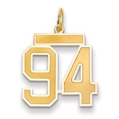 Number 94 Charm 14k Gold Medium Satin LSM94, MPN: LSM94, 883957076539