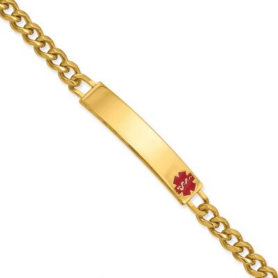 Kelly Waters Red Epoxy Medical ID Bracelet 7 Inch Gold-plated Small KW534-7.25, MPN: KW534-7.25, 19…