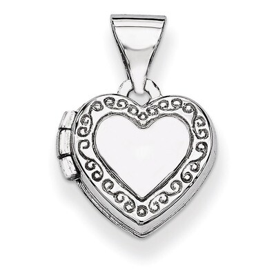 Heart-Shaped Scrolled Locket 14k White Gold Polished XL60, MPN: XL60, 886774129471