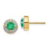 Emerald Fancy Earrings 14k Gold Diamond EM3922-EM-019-YA, MPN: EM3922-EM-019-YA, 191101836565