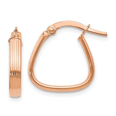 Leslie&#39;s Polished and Textured Hoop Earrings 14k Rose Gold  HB-LE1030, MPN: LE1030, 191101554643