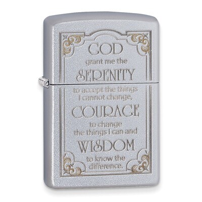 Zippo Serenity Prayer Satin Chrome Lighter GM11310, MPN: GM11310, 41689284589