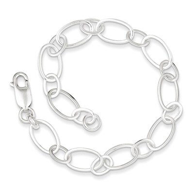 7.5 Inch Link Bracelet Sterling Silver Fancy QH212-7.5, MPN: QH212-7.5, 883957520605