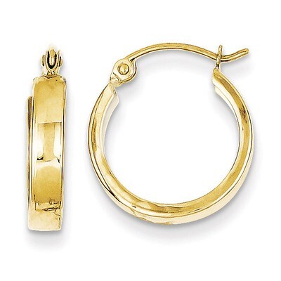 Square Tube Hoop Earrings 10k Gold 10S70, MPN: 10S70, 883957895451