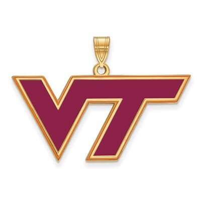 Virginia Tech Large Enamel Pendant Gold-plated Silver GP026VTE, MPN: GP026VTE, 886774930381