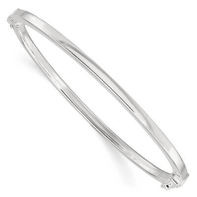 Flat Hinged Bangle Sterling Silver Polished QB1413, MPN: QB1413, 196904155011