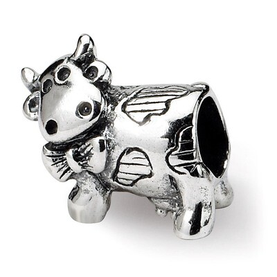 Cow with Bow Bead - Sterling Silver QRS1200, MPN: QRS1200, 883957277004