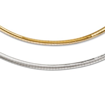 Leslie&#39;s 14k Gold Two Toned Supreme Reversible Omega Chain 18 Inch - 14k Gold Two-tone HB-2689-18, …