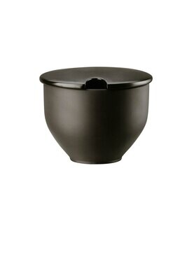 Rosenthal Junto -Slate Grey Stoneware Covered Sugar Bowl Set w indent 8 1/2 oz, MPN: 21540-405251-6…