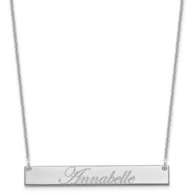 Polished Edwardian Script Bar Necklace 14k White Gold Medium XNA1219W, MPN: XNA1219W,