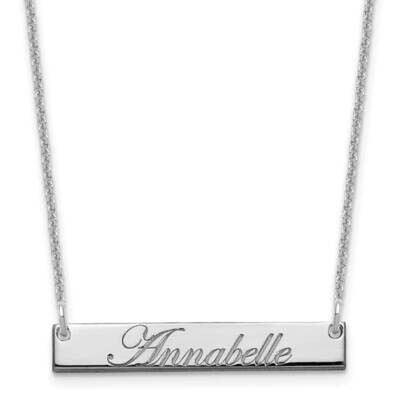 Polished Edwardian Script Bar Necklace 10k White Gold Small 10XNA1214W, MPN: 10XNA1214W,