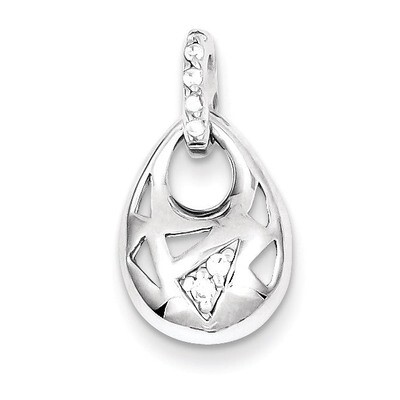 Sterling Silver Rhodium Plated Diamond Pendant QP2663