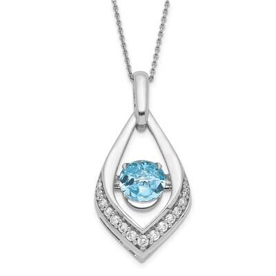 10k Gold White Gold Vibrant Blue Topaz and Diamond Necklace PXS2946/BT-0WAAB