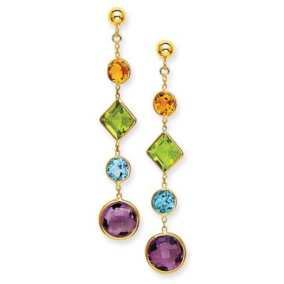 Muti-Gemstone Post Earrings 14k Gold YE1383, MPN: YE1383, 886774671154